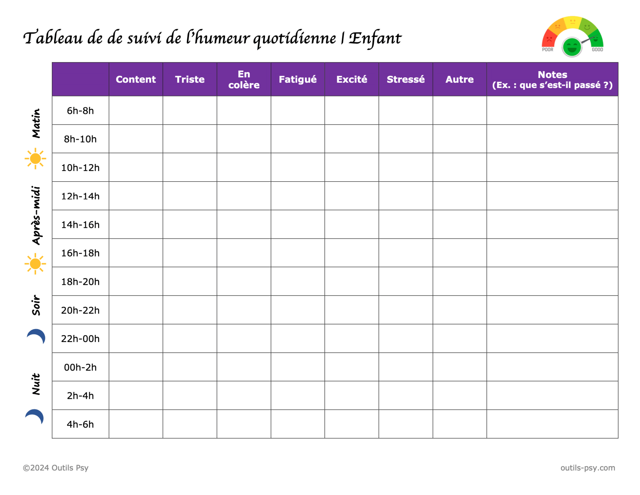 TCC Tableau De Suivi De L humeur Quotidienne PDF 